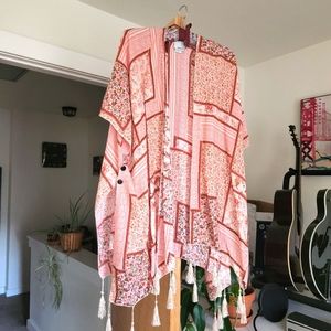 Pink floral shawl / wrap